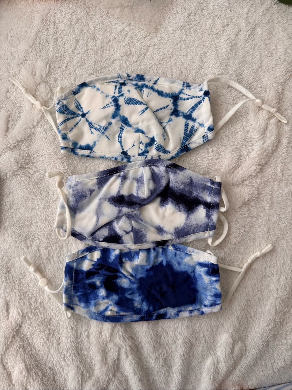 GAP Kids Blue Tie-Dye Cotton Face Mask Set